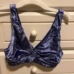 Anthropologie corinthe purple velvet bralette